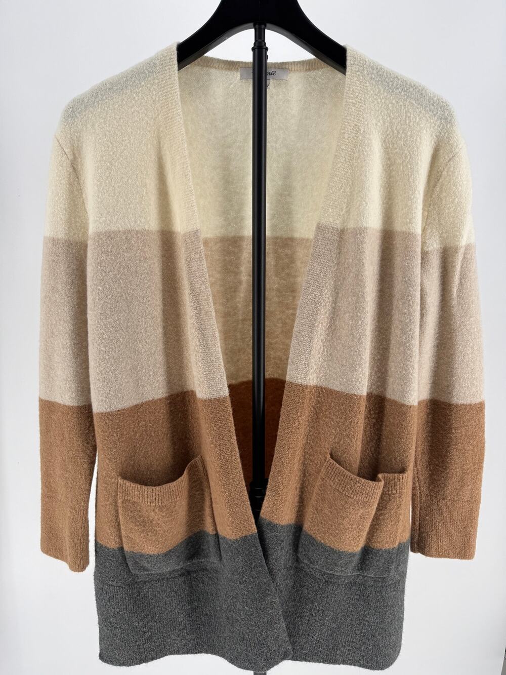 Madewell Kent Cardigan Womens XS Colorblock Wool Alpaca Open Front M6284